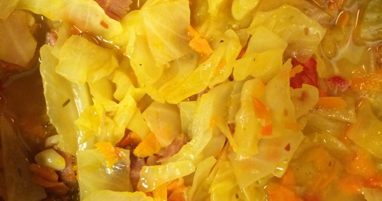 Sautéed Cabbage and Ham