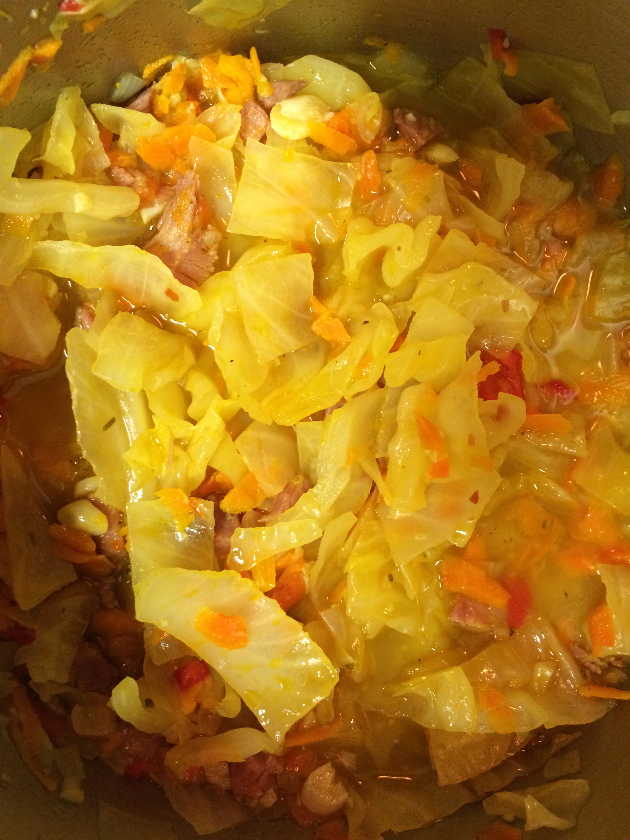 Sautéed Cabbage and Ham